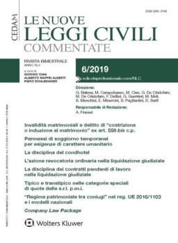 Le Nuove Leggi Civili Commentate – Novembre-Dicembre 2019