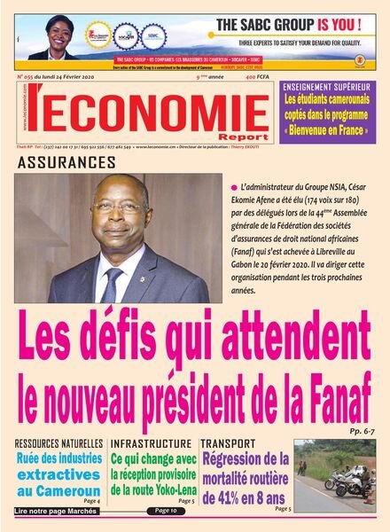 Le quotidien de l’economie magazine Afrique – 24 fevrier 2020 Cover