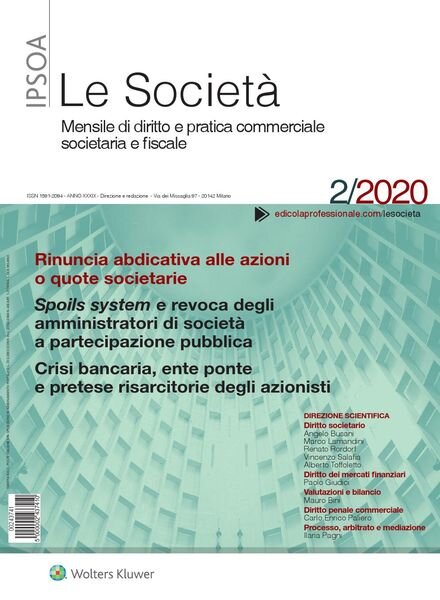 Le Societa – Febbraio 2020 Cover