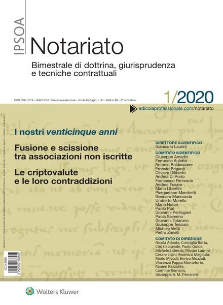 Notariato – Gennaio 2020 Cover