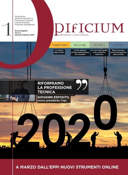 Opificium – Gennaio-Febbraio 2020 Cover