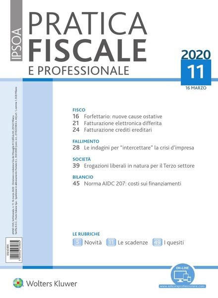 Pratica Fiscale e Professionale – 16 Marzo 2020 Cover