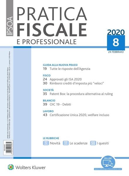 Pratica Fiscale e Professionale – 24 Febbraio 2020 Cover