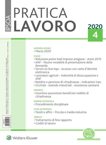 Pratica Lavoro – 15 Febbraio 2020 Cover