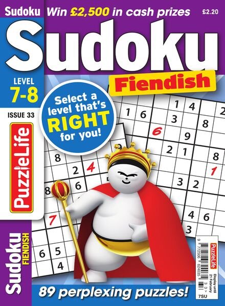 PuzzleLife Sudoku Fiendish – Issue 33 – January 2019 Cover