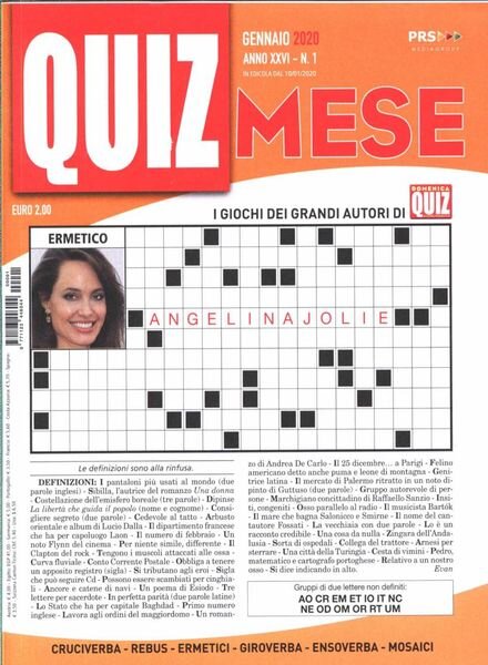 Quiz Mese – Gennaio 2020 Cover