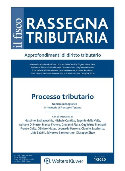 Rassegna Tributaria – Gennaio 2020 Cover