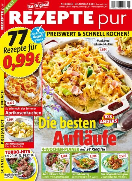 Rezepte pur – August 2018 Cover
