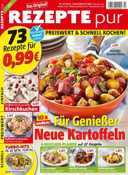 Rezepte pur – Juli 2019 Cover