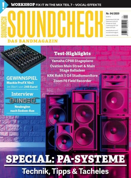 Soundcheck – April 2020 Cover