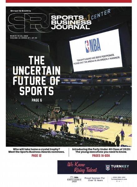SportsBusiness Journal – 16 March 2020 Cover