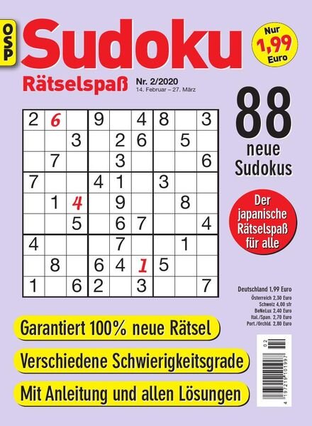 Sudoku Ratselspass – Nr.2, 2020 Cover