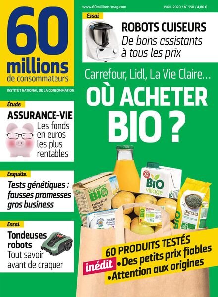 60 Millions de Consommateurs – Avril 2020 Cover