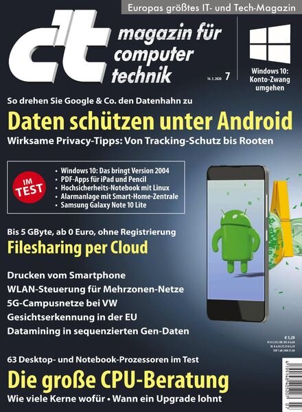 c’t Magazin – 14 Marz 2020 Cover