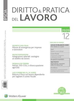 Diritto e Pratica del Lavoro – 21 Marzo 2020