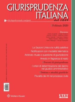 Giurisprudenza Italiana – Febbraio 2020