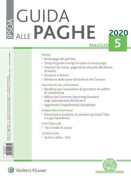 Guida alle paghe – Maggio 2020 Cover