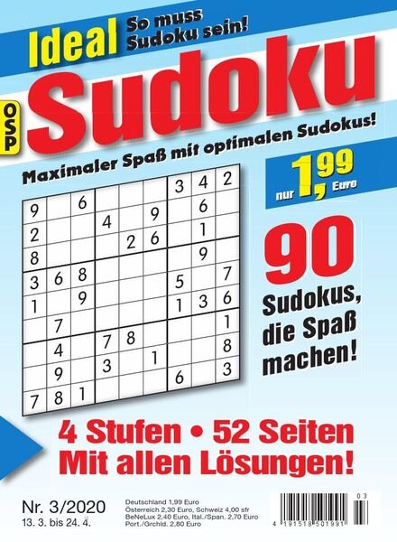 Ideal Sudoku – 13 Marz 2020 Cover