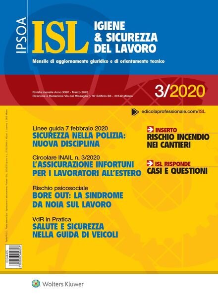 Igiene & Sicurezza del Lavoro – Marzo 2020 Cover