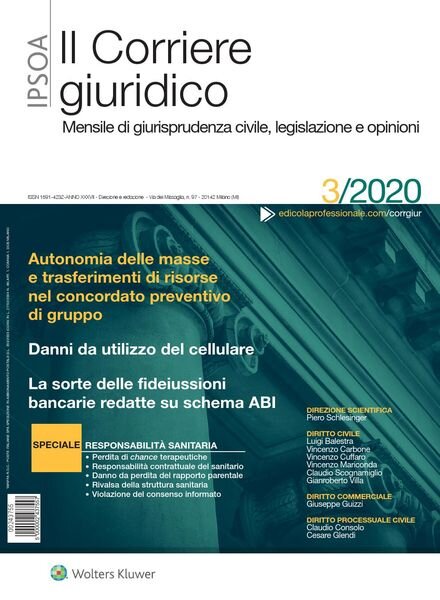 Il Corriere Giuridico – Marzo 2020 Cover