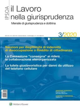 Il lavoro nella giurisprudenza – Marzo 2020