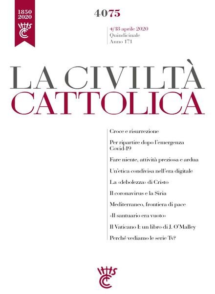 La Civilta Cattolica – 4 April 2020 Cover