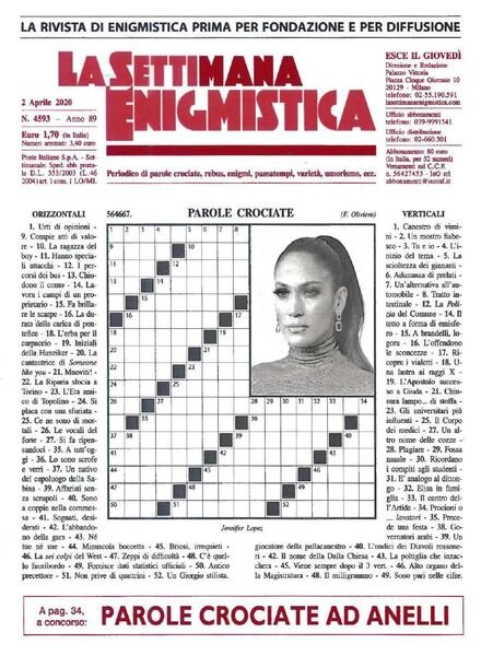 La Settimana Enigmistica – 2 Aprile 2020 Cover