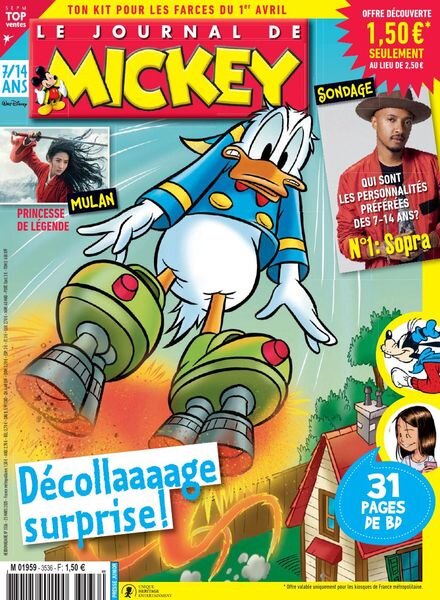 Le Journal de Mickey – 25 mars 2020 Cover