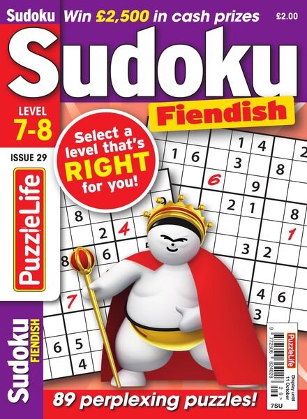 PuzzleLife Sudoku Fiendish – Issue 29 – September 2018 Cover