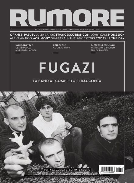 Rumore – Aprile 2020 Cover