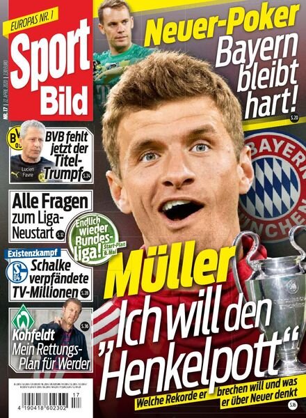 Sport Bild – 22 April 2020 Cover