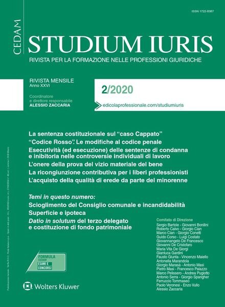 Studium Iuris – Febbraio 2020 Cover