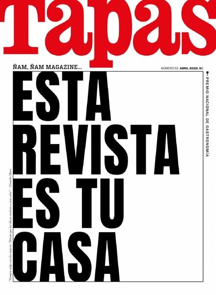 Tapas Spanish Edition – abril 2020 Cover