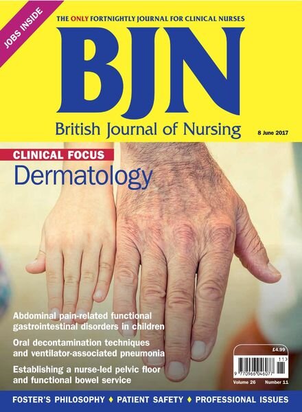 British Journal of Nursing – 8 June 2017 Cover