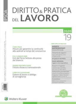 Diritto e Pratica del Lavoro – 9 Maggio 2020