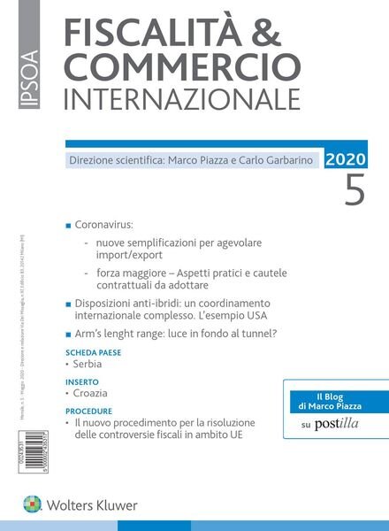 Fiscalita & Commercio Internazionale – Maggio 2020 Cover