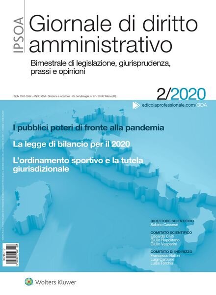 Giornale di diritto amministrativo – Aprile 2020 Cover