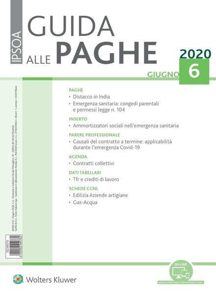 Guida alle paghe – Giugno 2020 Cover