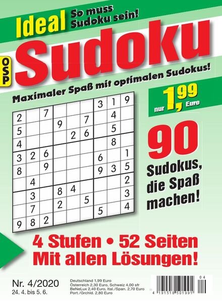 Ideal Sudoku – 24 April 2020 Cover