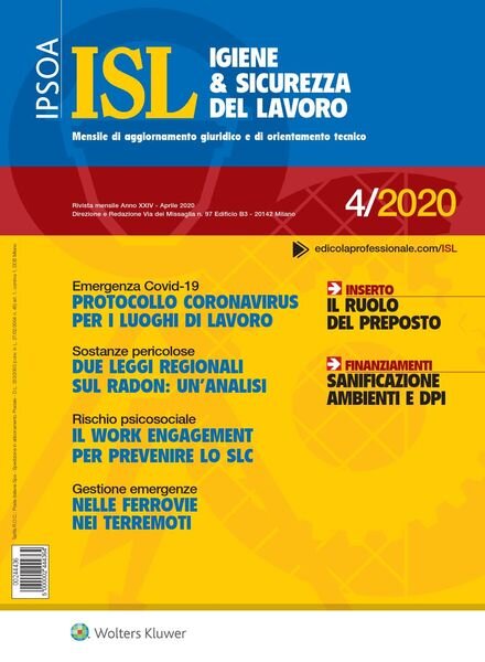 Igiene & Sicurezza del Lavoro – Aprile 2020 Cover