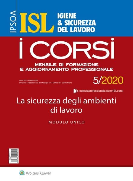 Igiene & Sicurezza del Lavoro Corsi – Maggio 2020 Cover