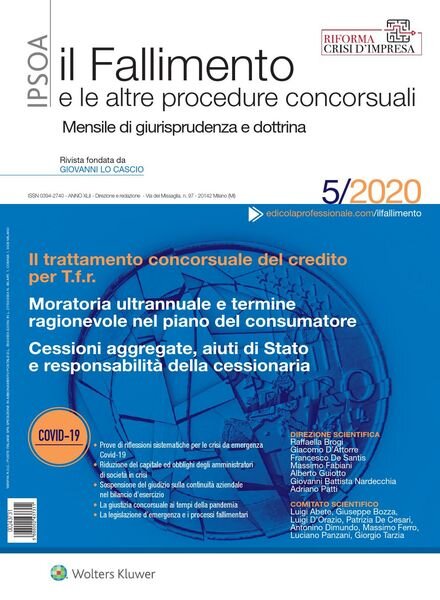 Il Fallimento – Maggio 2020 Cover