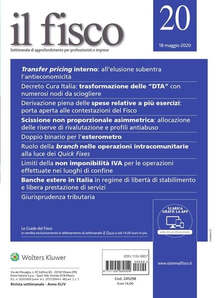 il fisco – 18 Maggio 2020 Cover