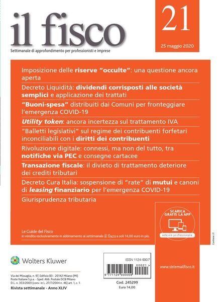 il fisco – 25 Maggio 2020 Cover