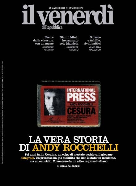 Il Venerdi di Repubblica – 15 Maggio 2020 Cover