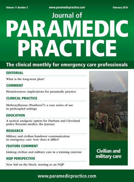 Journal of Paramedic Practice – February 2019 Cover