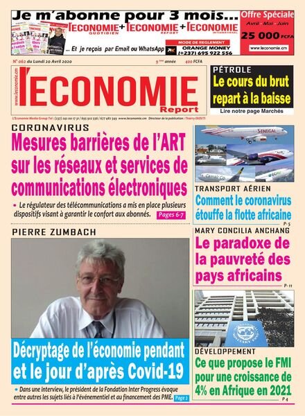 L’Economie International – 20 avril 2020 Cover