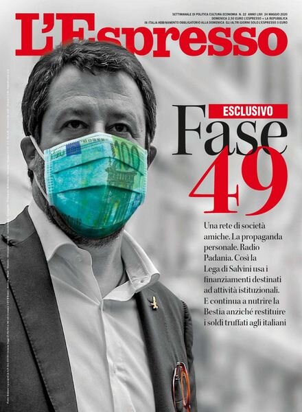 L’Espresso – 24 maggio 2020 Cover