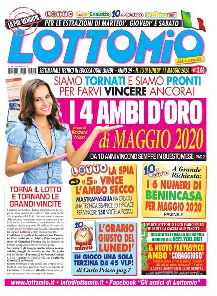 Lottomio del Lunedi – 11 Maggio 2020 Cover