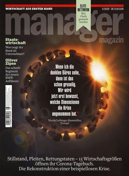 Manager Magazin – Mai 2020 Cover